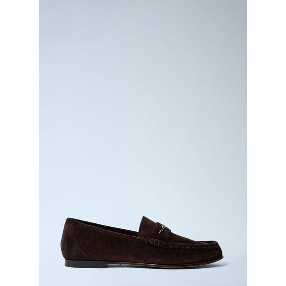 Chloé Women Suede Logo Motif Loafers